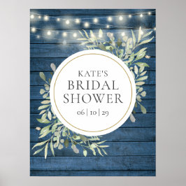 Póster Signo de bienvenida de la ducha de novia verde