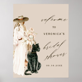 Póster Signo de bienvenida de la ducha de novia Wild Leop