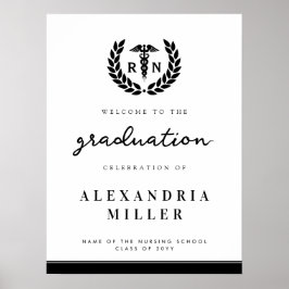 Póster Signo de bienvenida de la escuela de Enfermería RN