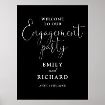 Signo de bienvenida de la fiesta de compromiso bla