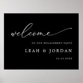 Póster Signo de bienvenida de la fiesta de compromiso de