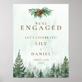 Póster Signo de bienvenida de la fiesta de compromiso de 