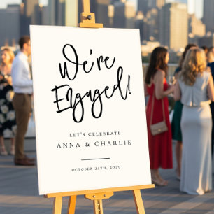 Póster Signo de bienvenida de la fiesta de compromiso "Es