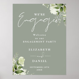 Póster Signo de bienvenida de la fiesta de compromiso ver