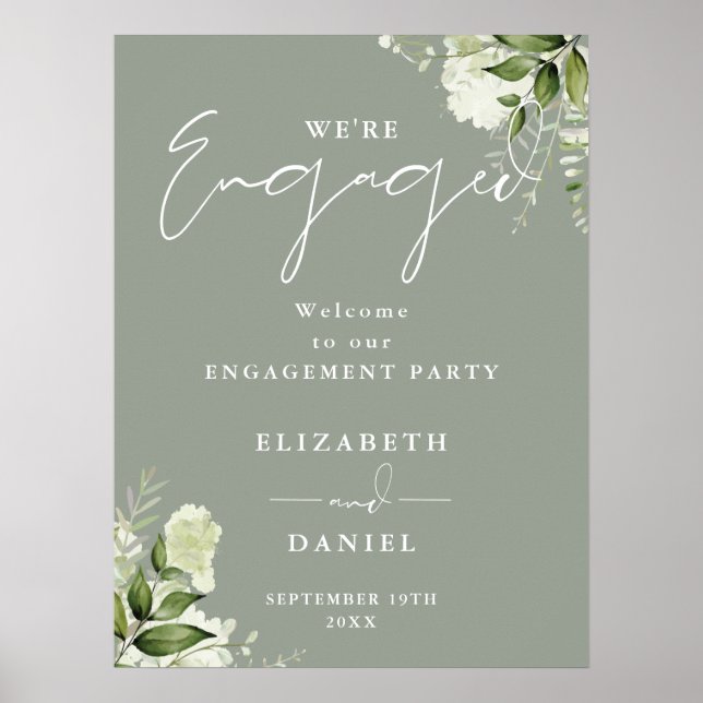 Póster Signo de bienvenida de la fiesta de compromiso ver (Frente)