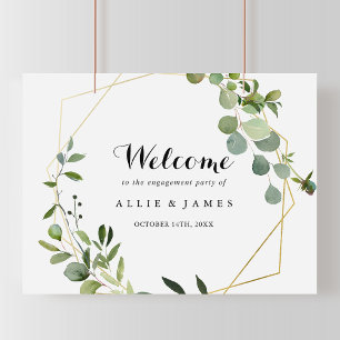 Póster Signo de bienvenida de la fiesta de compromiso ver