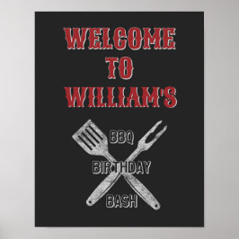 Póster Signo de bienvenida de la fiesta de cumpleaños 11x