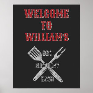 Póster Signo de bienvenida de la fiesta de cumpleaños 16x