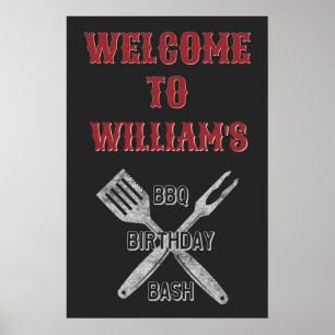 Póster Signo de bienvenida de la fiesta de cumpleaños 20x