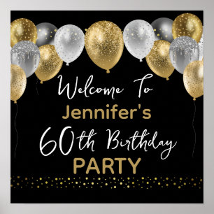 Póster Signo de bienvenida de la fiesta de cumpleaños 60