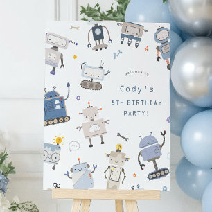Póster Signo de bienvenida de la fiesta de cumpleaños azu