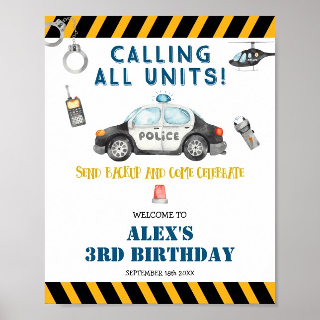Póster Signo de bienvenida de la fiesta de cumpleaños de  (Frente)
