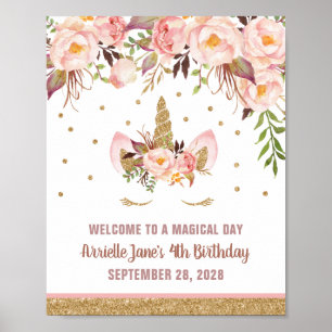 Póster Signo de bienvenida de la fiesta de cumpleaños de 