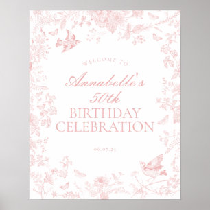 Póster Signo de bienvenida de la fiesta de cumpleaños de