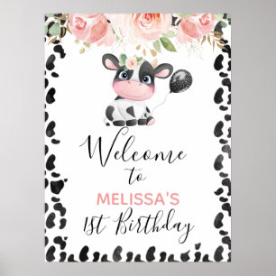 Póster Signo de bienvenida de la fiesta de cumpleaños de 