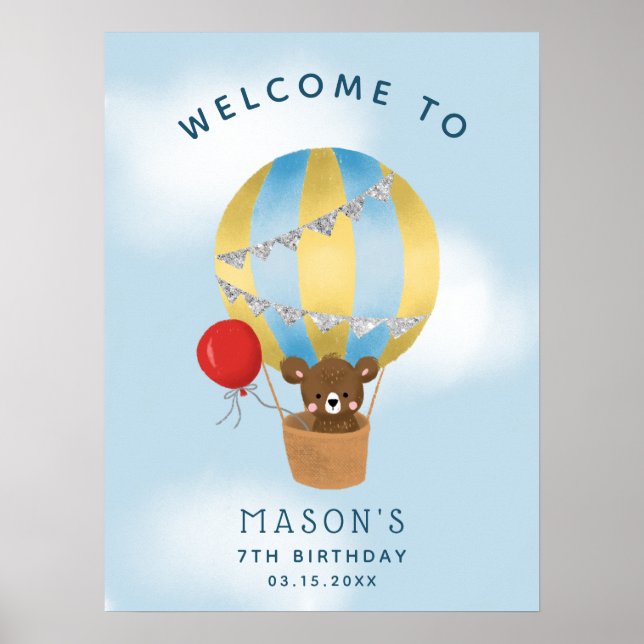 Póster Signo de bienvenida de la fiesta de cumpleaños de  (Frente)