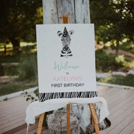 Póster Signo de bienvenida de la fiesta de cumpleaños de