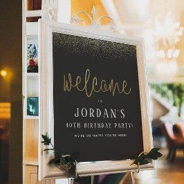 Póster Signo de bienvenida de la fiesta de cumpleaños de 