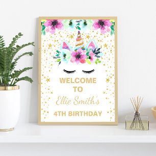 Póster Signo de bienvenida de la fiesta de cumpleaños de 