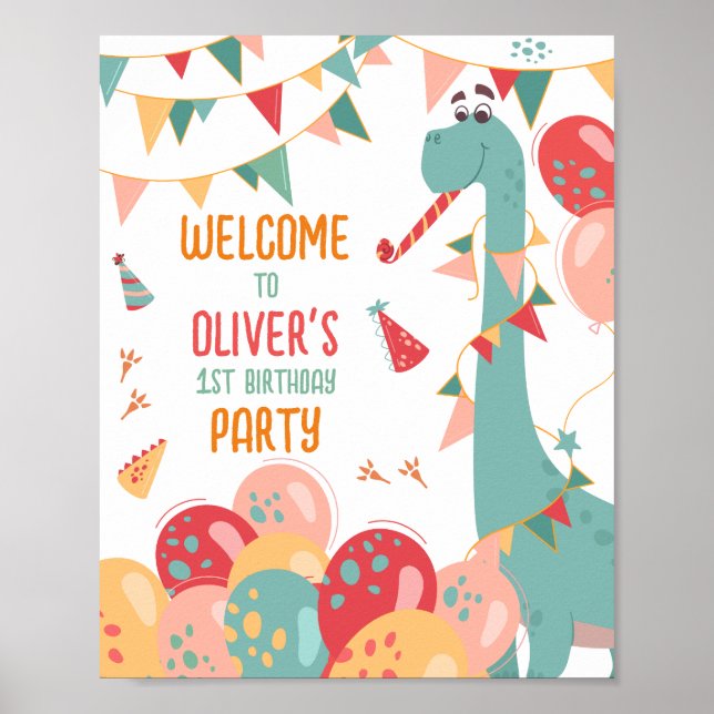 Póster Signo de bienvenida de la fiesta de cumpleaños de  (Frente)