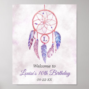 Póster Signo de bienvenida de la fiesta de cumpleaños de