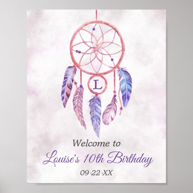 Póster Signo de bienvenida de la fiesta de cumpleaños de  (Frente)