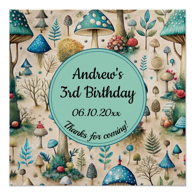 Póster Signo de bienvenida de la fiesta de cumpleaños de  (Anverso)