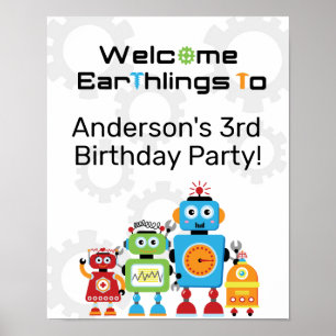 Póster Signo de bienvenida de la fiesta de cumpleaños de