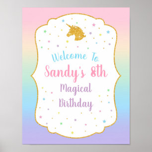 Póster Signo de bienvenida de la fiesta de cumpleaños de