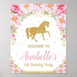 Póster Signo de bienvenida de la fiesta de cumpleaños del