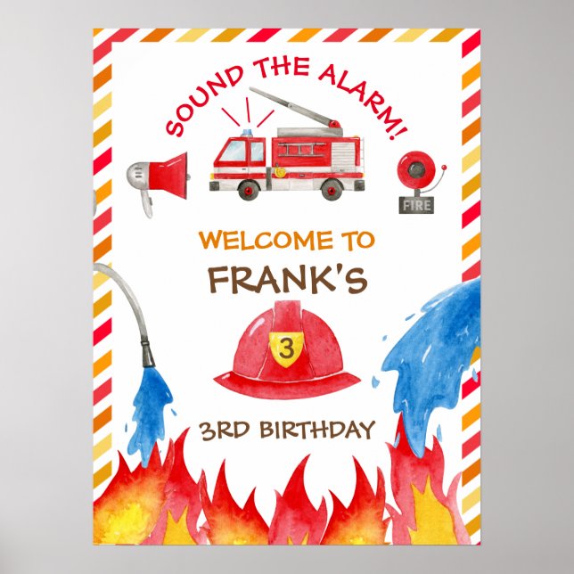 Póster Signo de bienvenida de la fiesta de cumpleaños del (Frente)