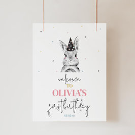 Póster Signo de bienvenida de la fiesta de cumpleaños del