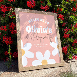 Póster Signo de bienvenida de la fiesta de cumpleaños del