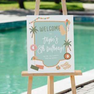 Póster Signo de bienvenida de la fiesta de cumpleaños del