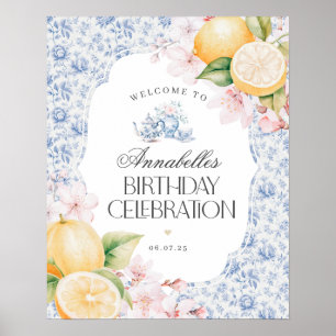 Póster Signo de bienvenida de la fiesta de cumpleaños del