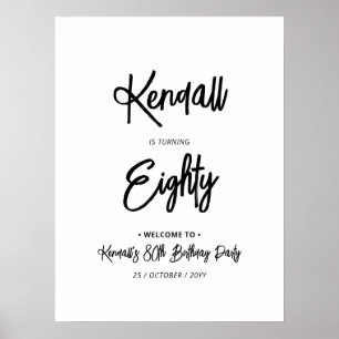 Póster Signo de bienvenida de la fiesta de cumpleaños núm