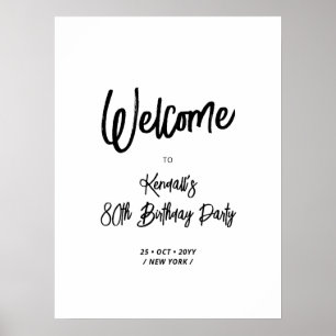 Póster Signo de bienvenida de la fiesta de cumpleaños núm