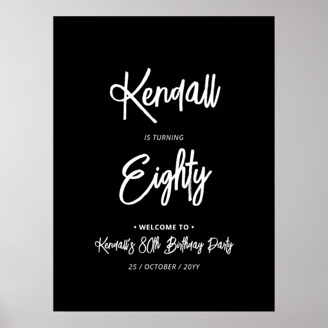 Póster Signo de bienvenida de la fiesta de cumpleaños núm (Frente)