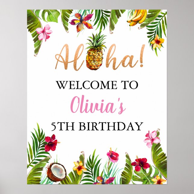 Póster Signo de bienvenida de la fiesta de cumpleaños tro (Frente)