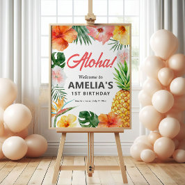 Póster Signo de bienvenida de la Fiesta de Cumpleaños Tro