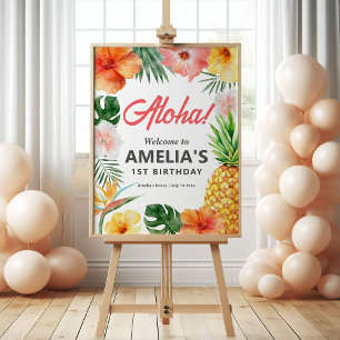Póster Signo de bienvenida de la Fiesta de Cumpleaños Tro