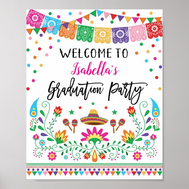 Póster Signo de bienvenida de la fiesta de graduación de  (Frente)
