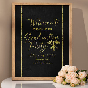 Póster Signo de bienvenida de la fiesta de graduación méd