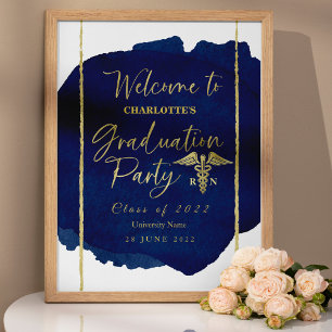 Póster Signo de bienvenida de la fiesta de graduación méd