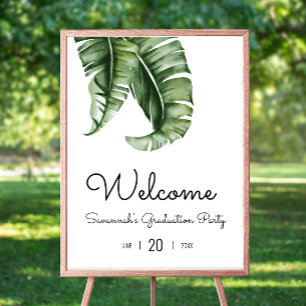 Póster Signo de bienvenida de la fiesta tropical de gradu