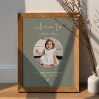 Signo de bienvenida de la foto de cumpleaños del s