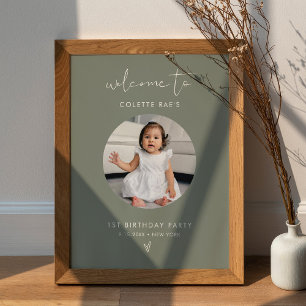 Póster Signo de bienvenida de la foto de cumpleaños del s