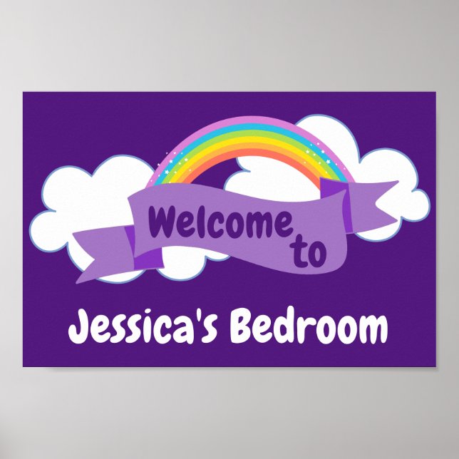 Póster Signo de bienvenida de la habitación de los Chicas (Frente)