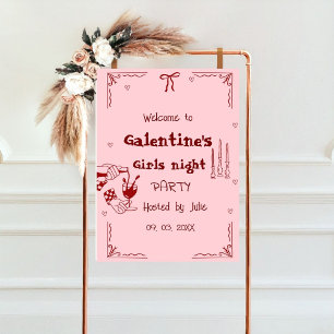 Póster Signo de bienvenida de la noche de los Chicas gale