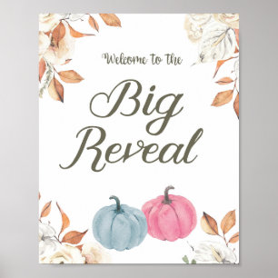 Póster Signo de bienvenida de la piel de calabaza revelad